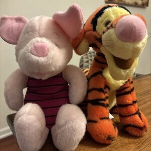 Authentic Walt Disney Company & Store Exclusive Piglet and Tigger 10" Plush